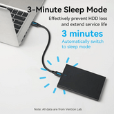 Vention 2.5 Inch SATA Hard Drive Enclosure | KPAB0 | (USB 3.0 MicroB) | Black